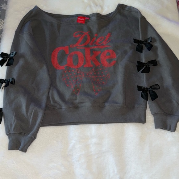 VIRAL DIET COKE BOW crop sweatshirt NEW!  🎀🎀 - Picture 1 of 11